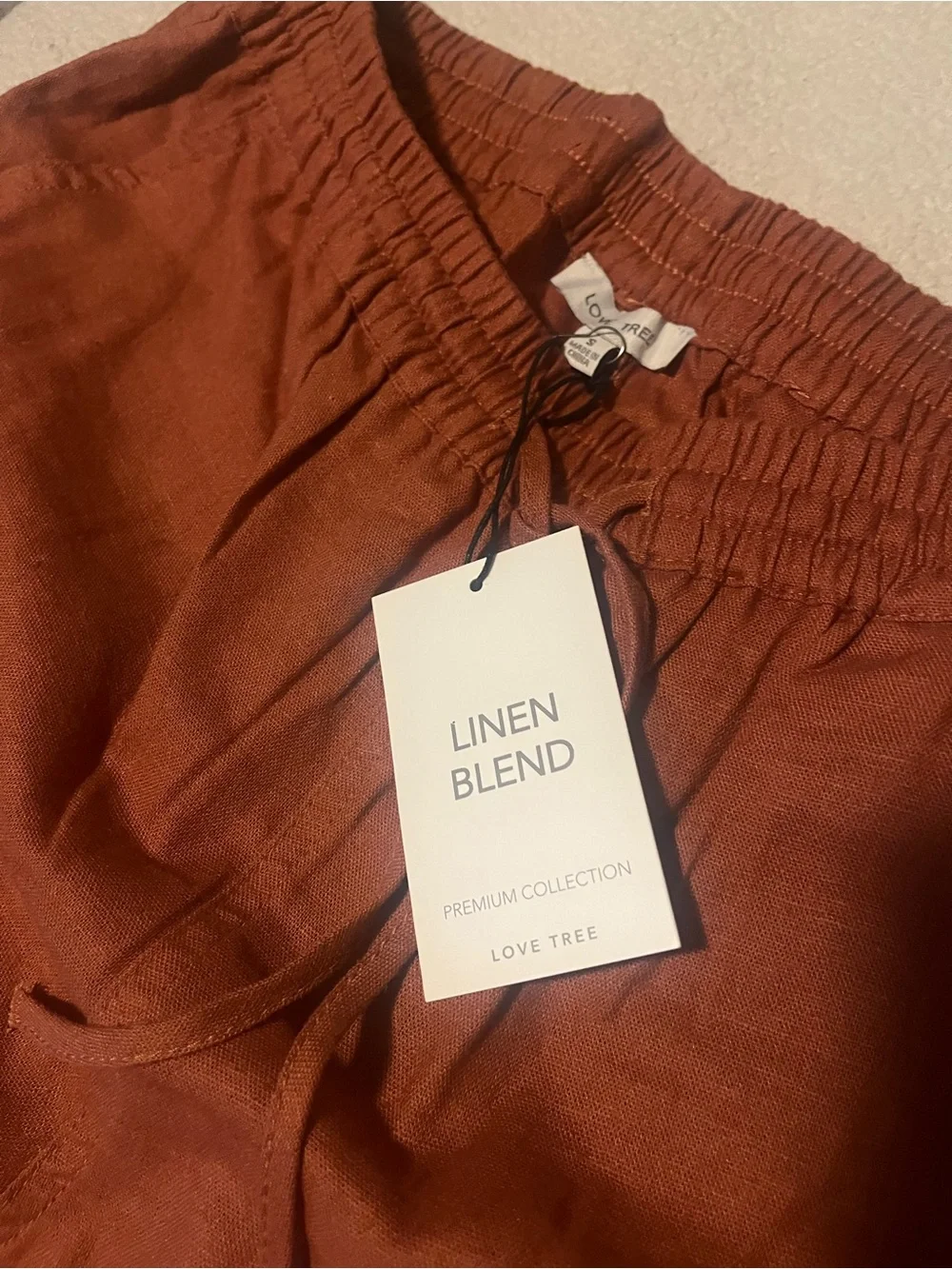 Love Tree Womens Cargo Pants in Rust Orange